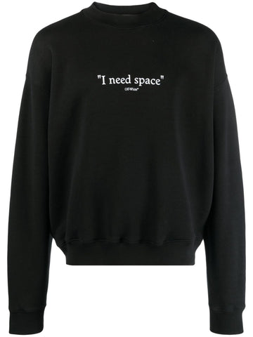 slogan-print cotton crew-neck black sweatshirt