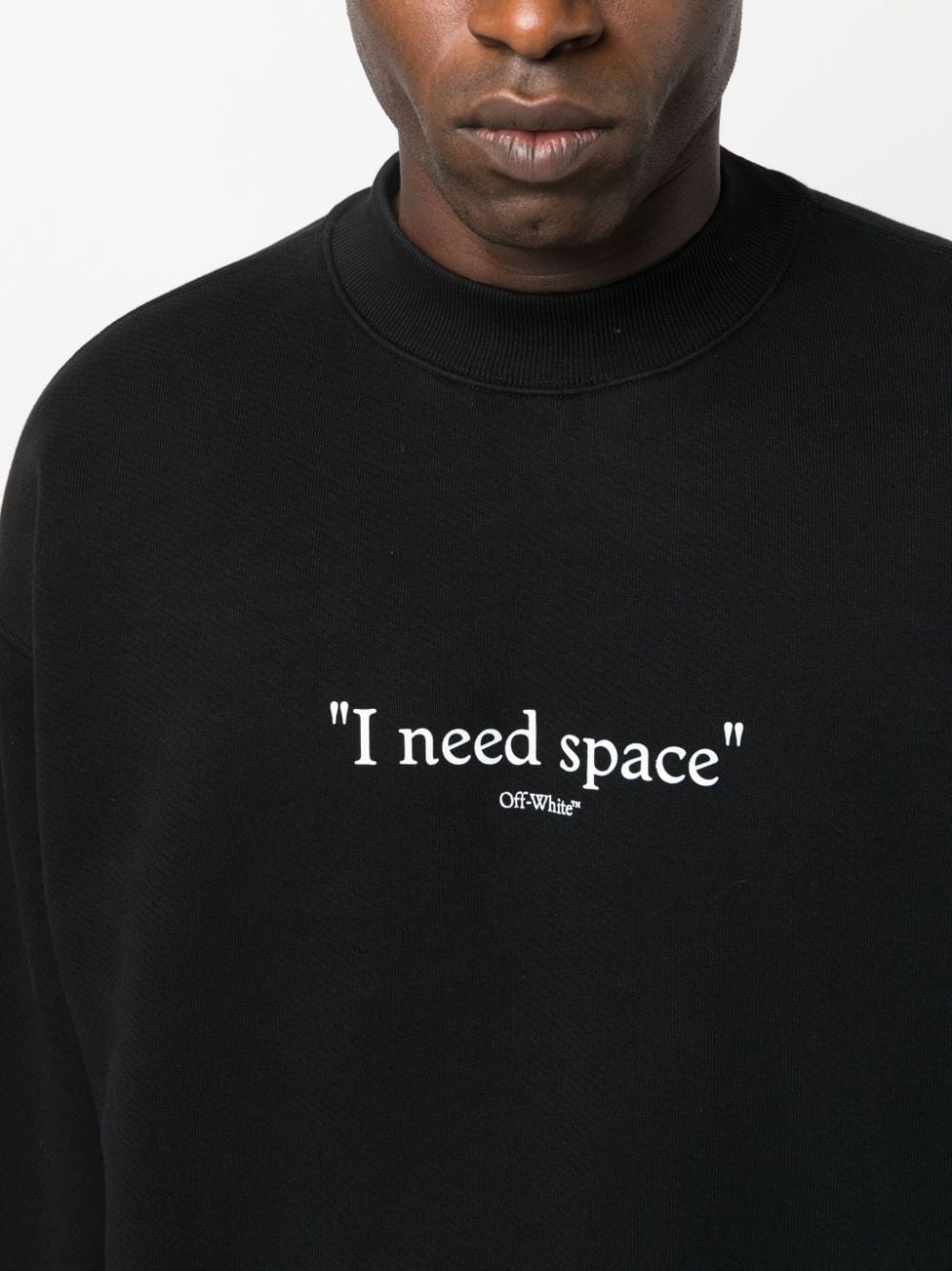 slogan-print cotton crew-neck black sweatshirt