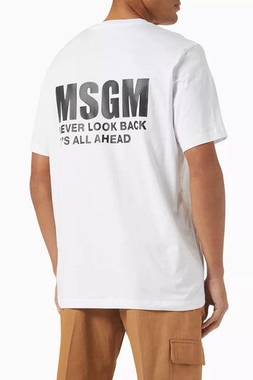 MSGM Logo T-shirt in Cotton Jersey