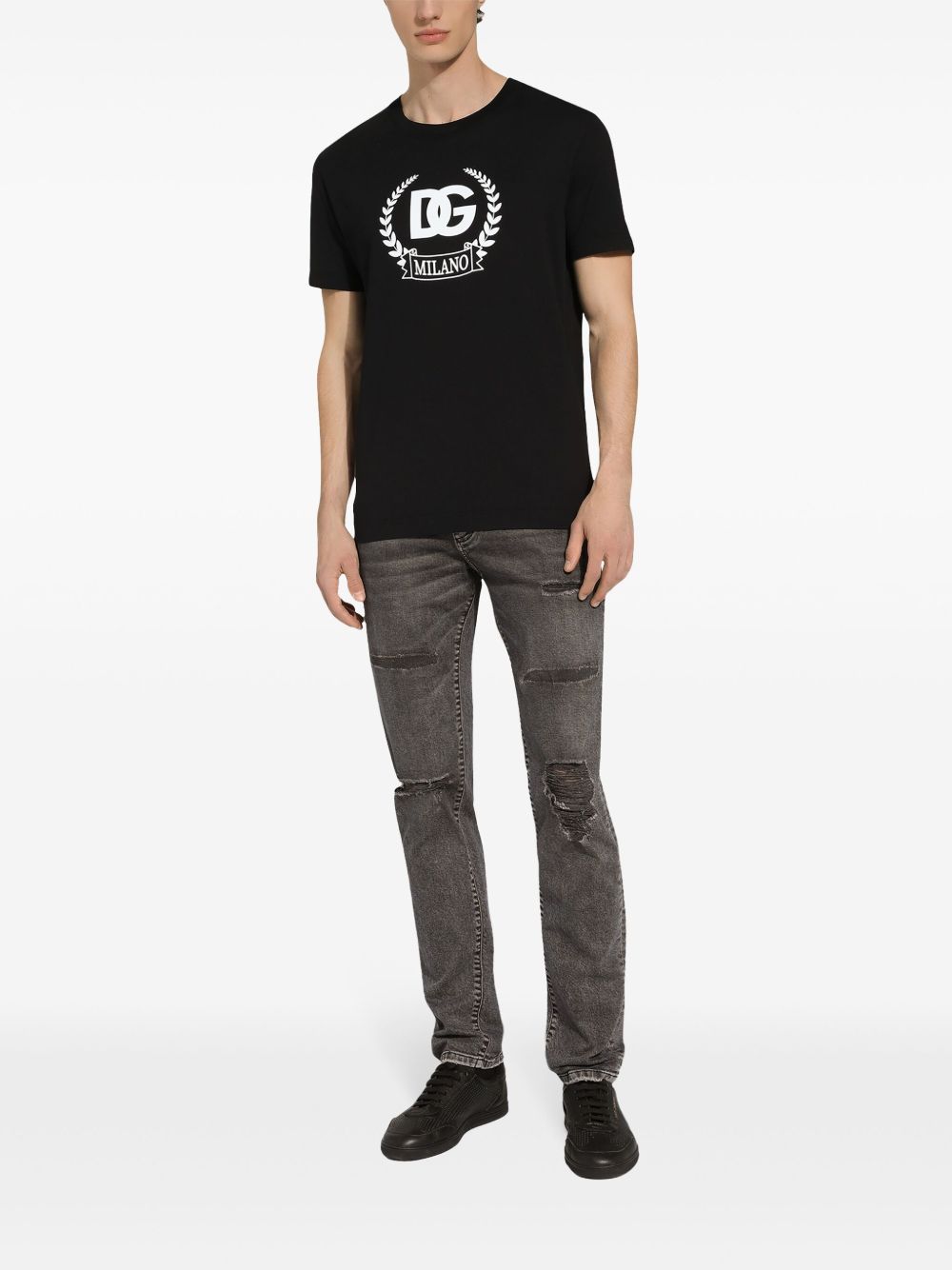DG-print stretch-cotton T-shirt