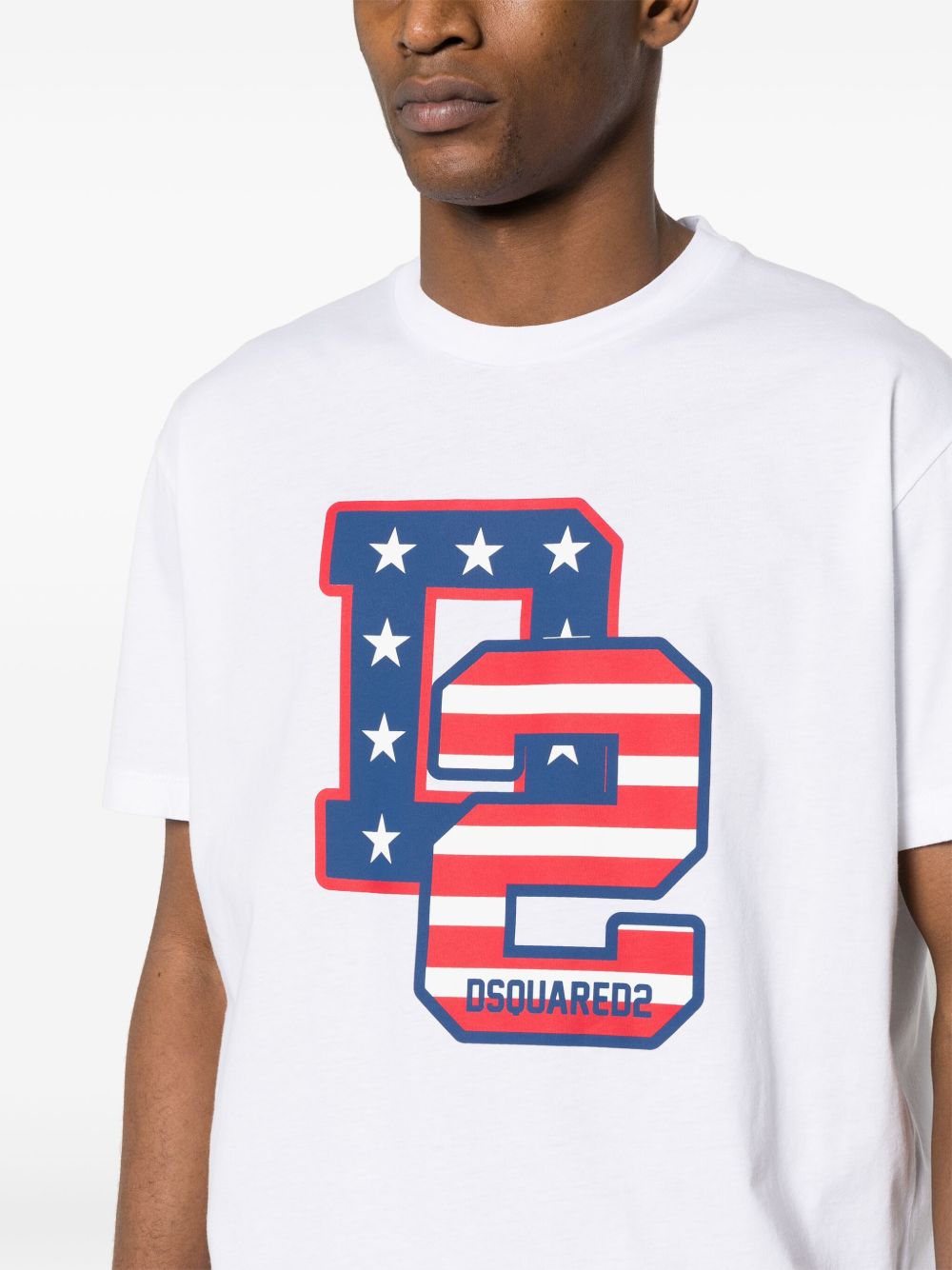Brand logo-print white T-shirt