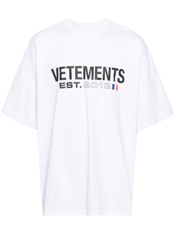 Logo-print Unisex White cotton T-shirt