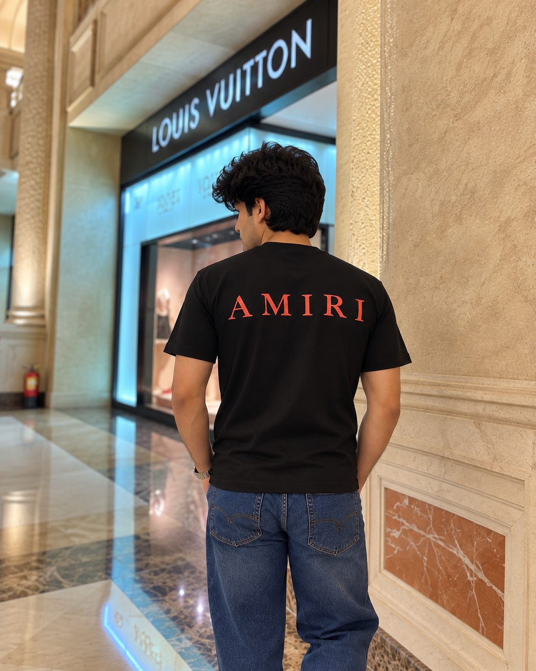 Men's Black Minimalist Logo Crew Neck T-Shirt