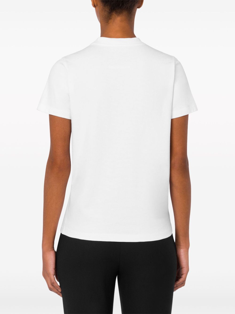 Logo barcode-print cotton T-shirt White