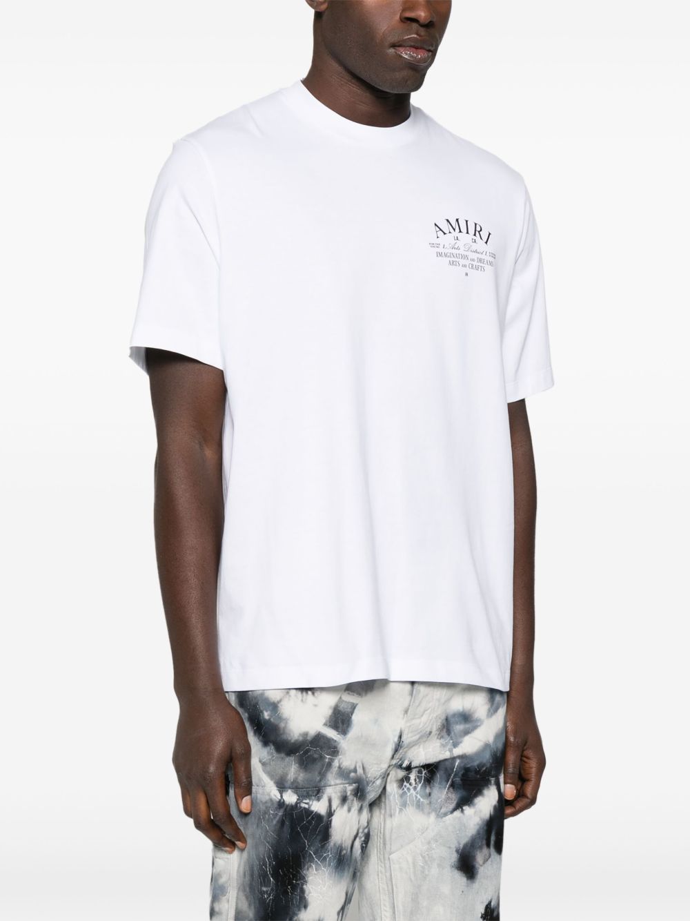 Brand logo-print white cotton T-shirt