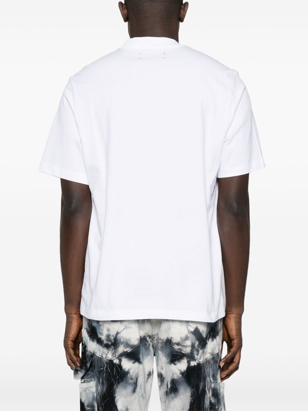 Brand logo-print white cotton T-shirt
