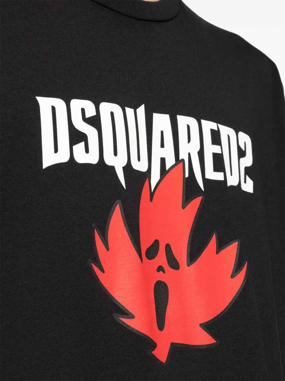 Logo-print Black cotton T-shirt