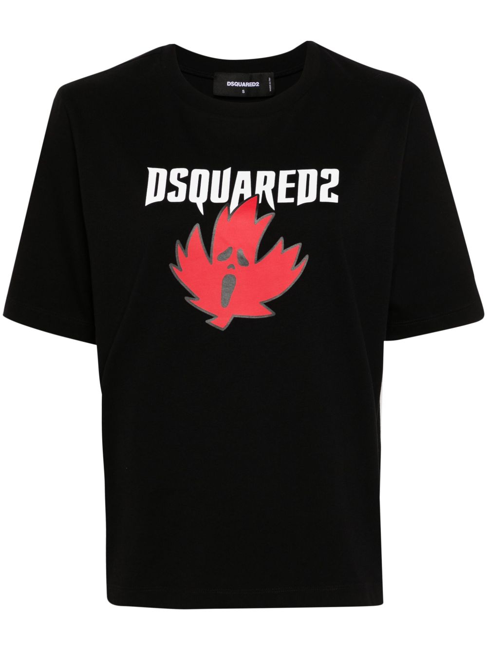 Horror maple leaf-print Black T-shirt