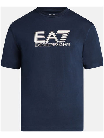 Plastisol logo-print Women's Navy T-shirt