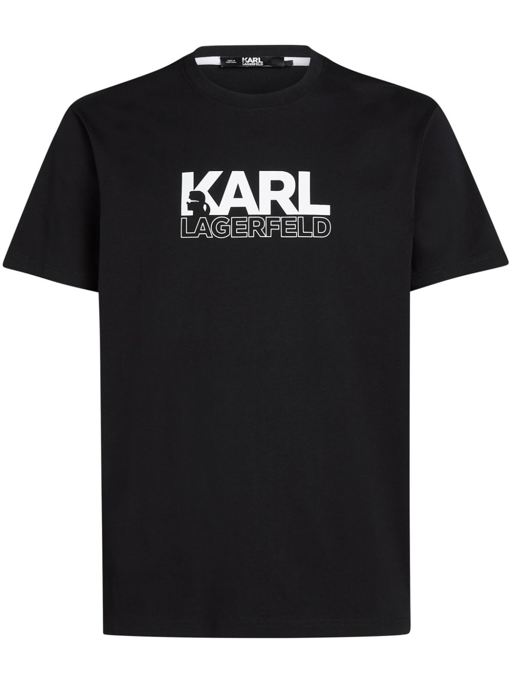 Logo Printed-Regular Fit Black T-shirt