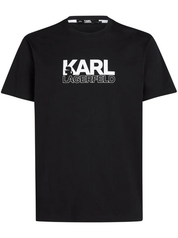 Logo Printed-Regular Fit Black T-shirt