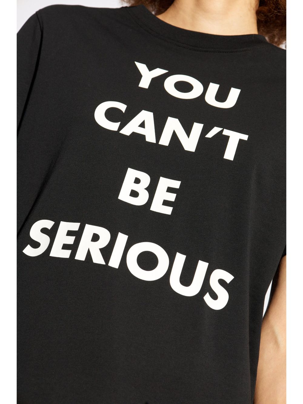You can't be serious graphic-print black t-shirt