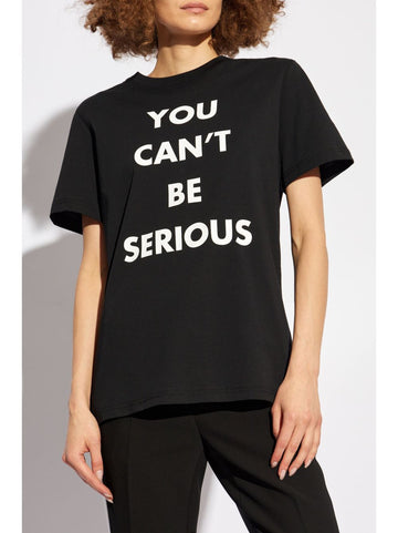 You can't be serious graphic-print black t-shirt