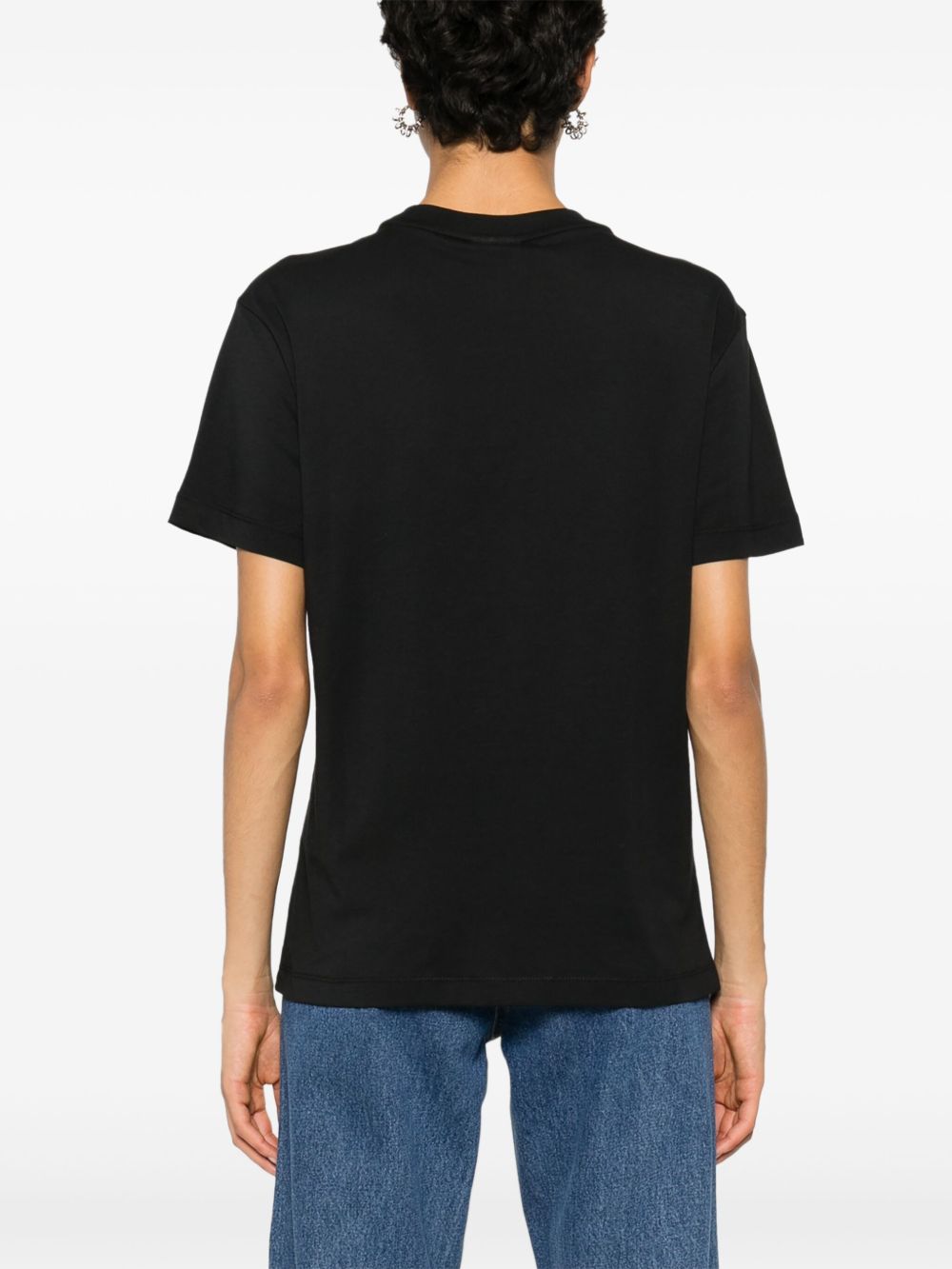 Brand Logo-print black premium cotton T-shirt