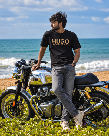 Men's Black Gold Typography Graphic T-Shirt