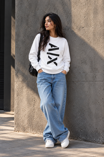 Ivory Axis Cotton Sweatshirt
