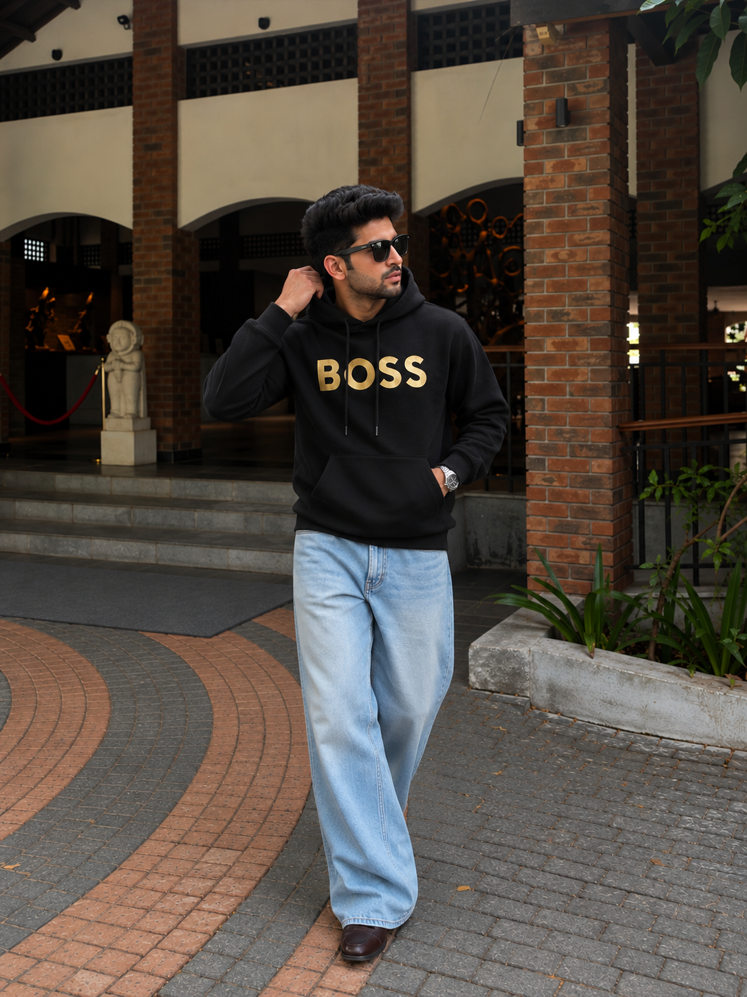 Regal Gold Typography Hoodie
