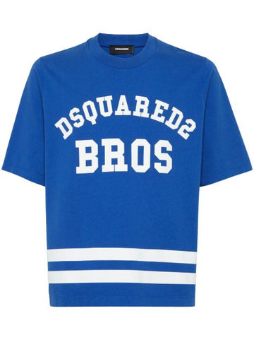 Brand logo-print Blue T-shirt