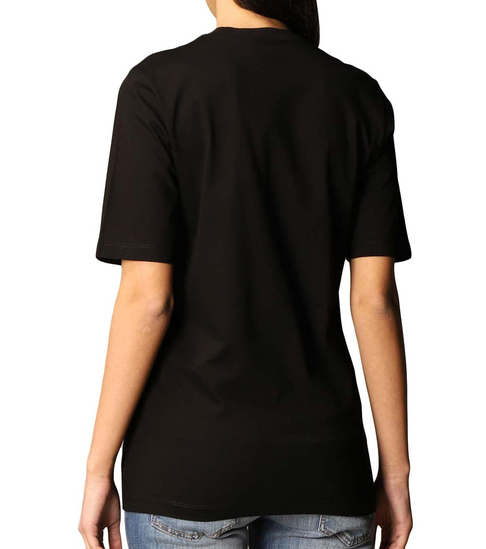 Black Cotton T-Shirt With Icon Logo