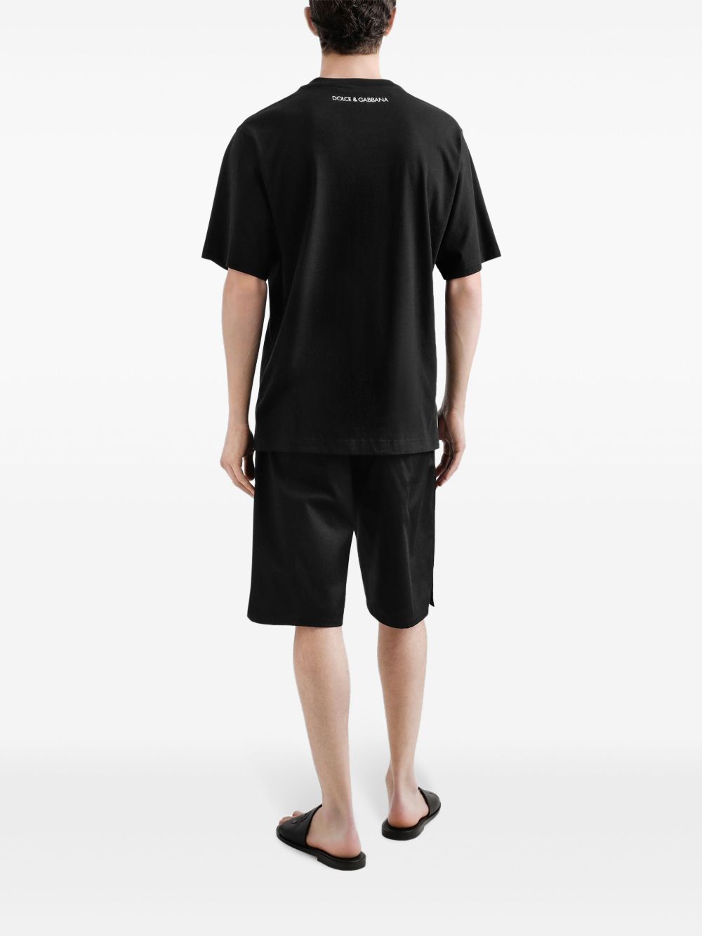 Brand Logo-print oversized T-shirt black