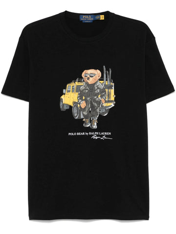Polo Bear-Printed Black T-shirt