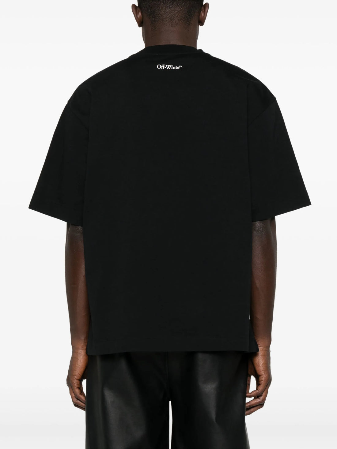 Fresco Oval Printed Oversized Black T-shirt