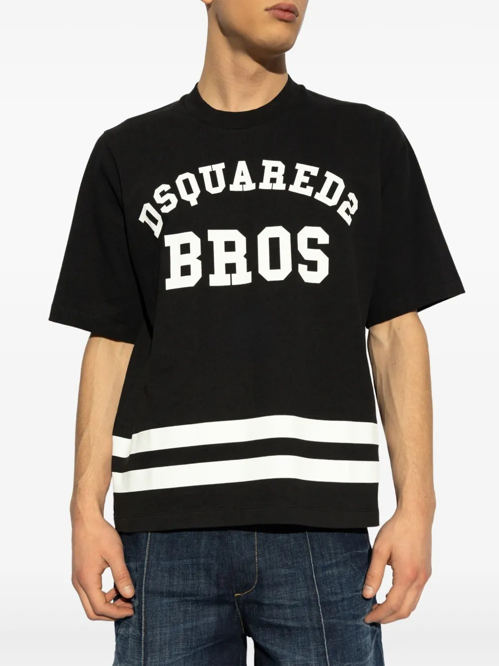 Logo print black oversized t-shirt