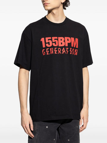 44 LABEL GROUP Black printed oversized t-shirt