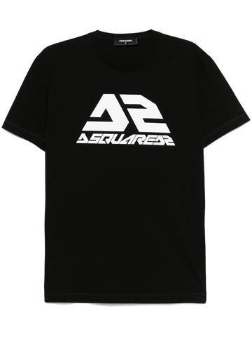 Brand iconic Logo-printed Black T-shirt