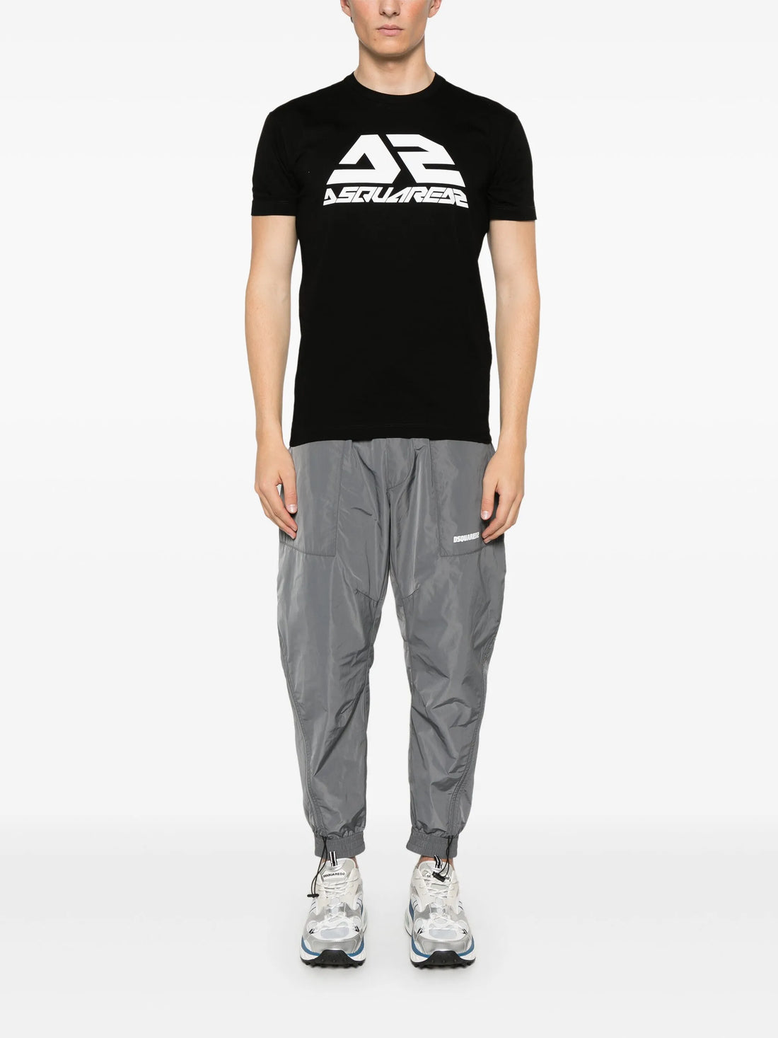 Brand iconic Logo-printed Black T-shirt