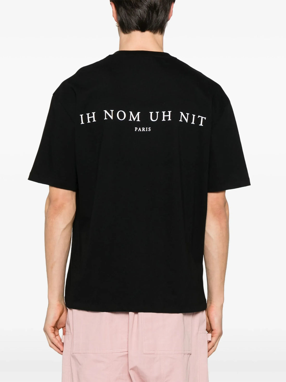 Newspaper Mask Oversized Black T-shirt