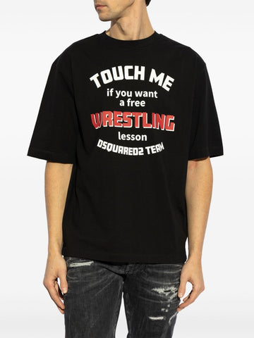Slogan-print cotton oversized t-shirt