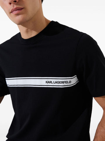 Black elongated-logo T-shirt
