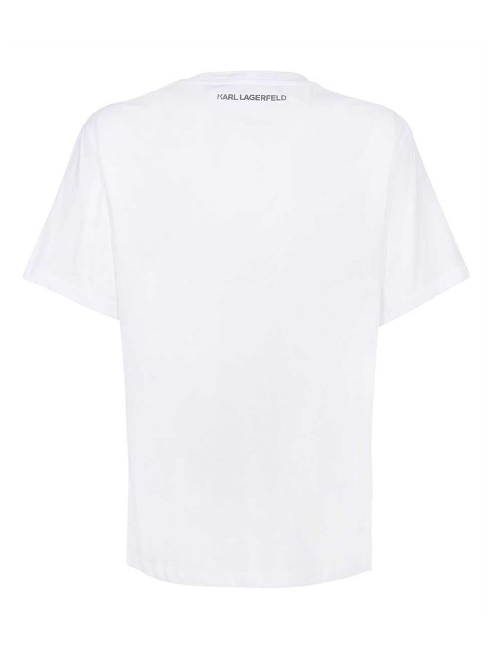 Lagerfeld logo-print white T-shirt