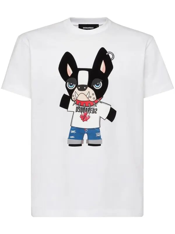 Unisex graphic-print cotton t-shirt - white