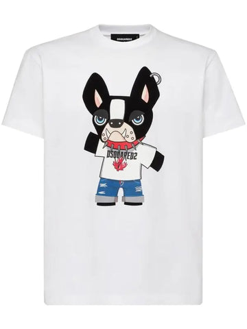 Unisex graphic-print cotton t-shirt - white