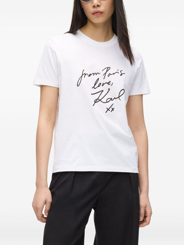 White Paris Script Graphic Tee