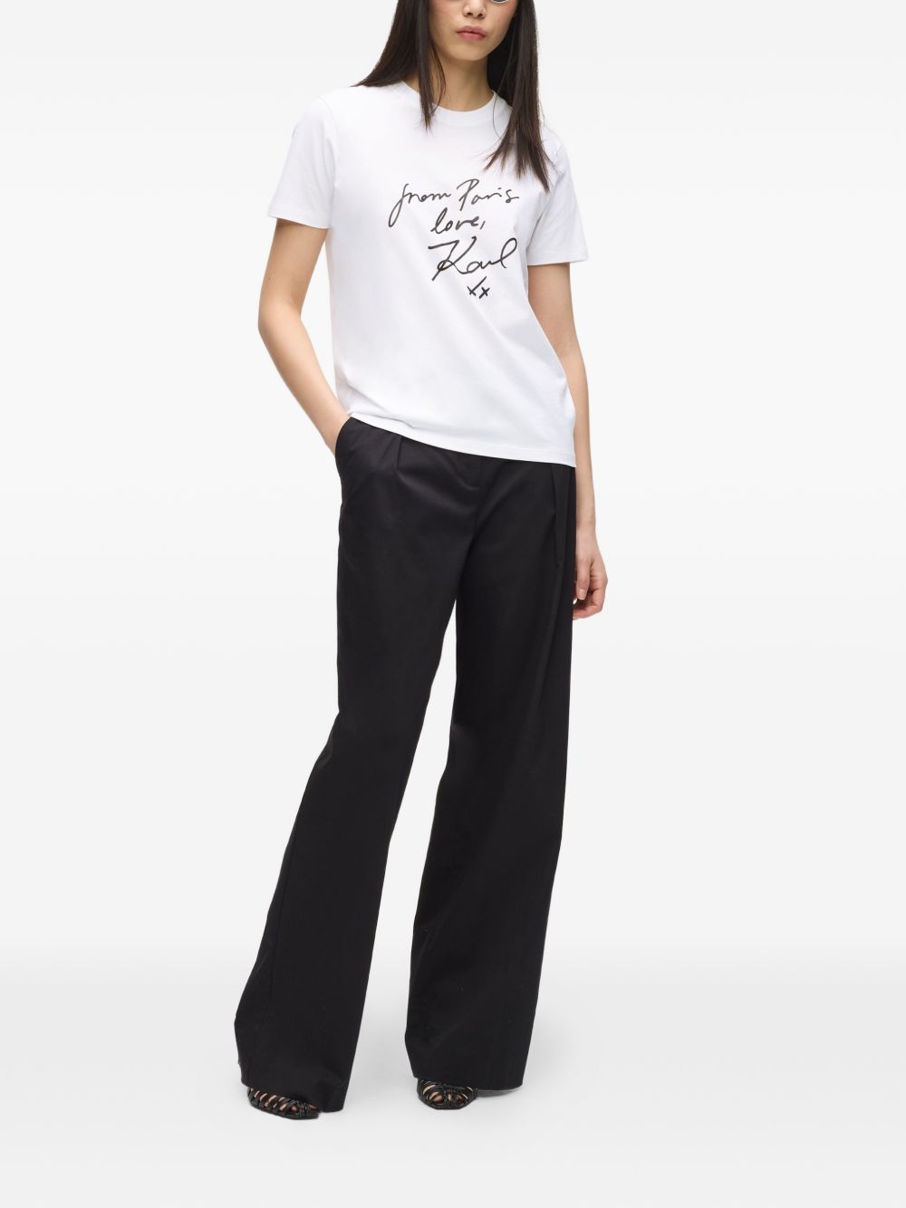 White Paris Script Graphic Tee