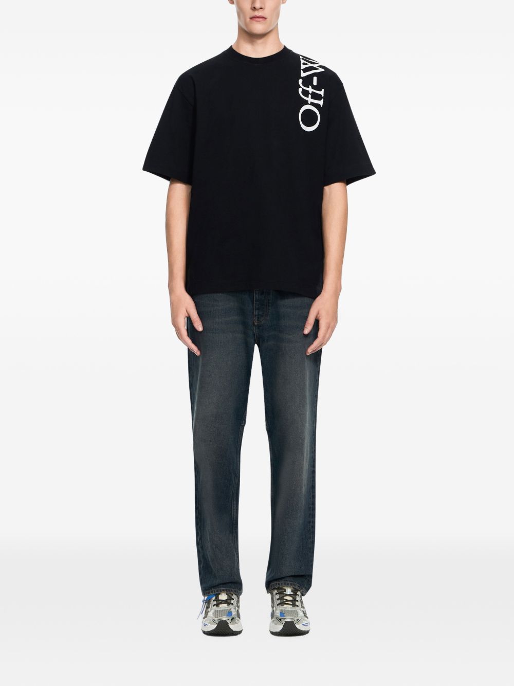 Diagonal Graphic Black T-Shirt