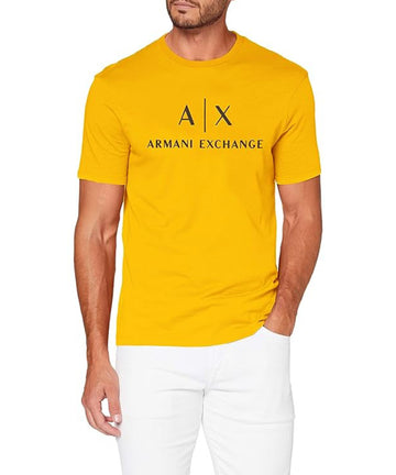 Logo Print Regular Fit Round-Neck Yellow T-ShirT