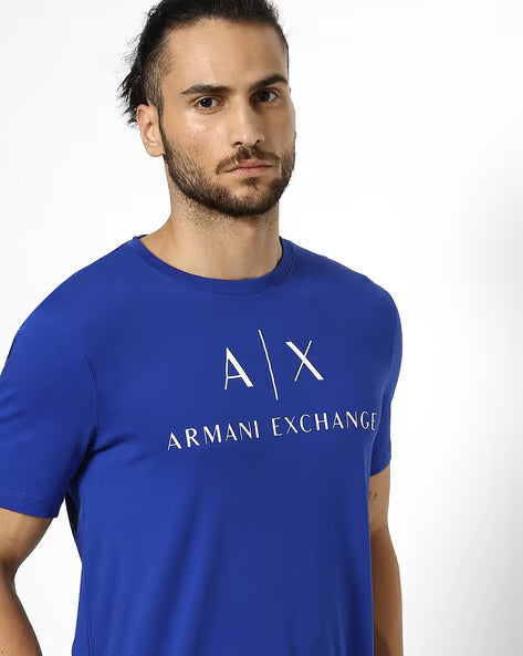 ARMANI EXCHANGE Logo Print Regular Fit Crew-Neck T-shirt
