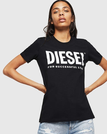 T-SILY Logo Print Regular Fit Black T-shirt