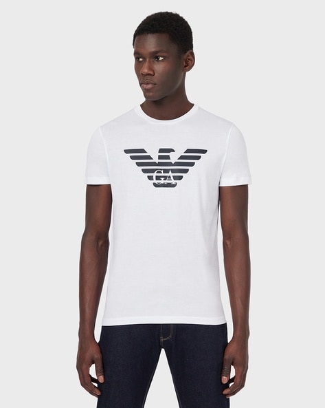 Maxi Eagle Pima Cotton Regular Fit White T-Shirt