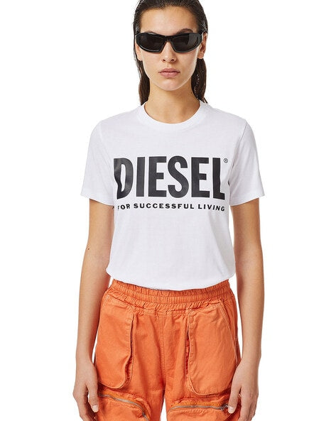 White T-Sily Printed Crew-Neck T-shirt