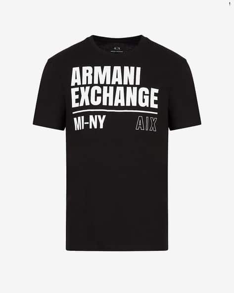 ARMANI EXCHANGE Pure Cotton T-shirt with Logo Print