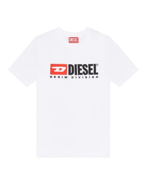 T-REG-DIV Regular Logo Printed White T-Shirt