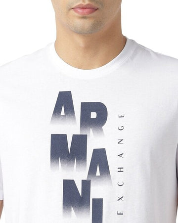 Logo Lettering Regular Fit Premium Cotton White T-Shirt