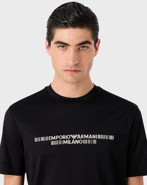 EMPORIO Regular Fit Blended Black T-Shirt