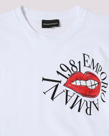Logo mania 1981 White Regular Fit Cotton T-Shirt