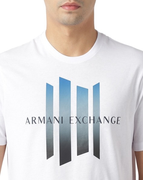 Contrast Print Regular Fit Cotton White T-Shirt